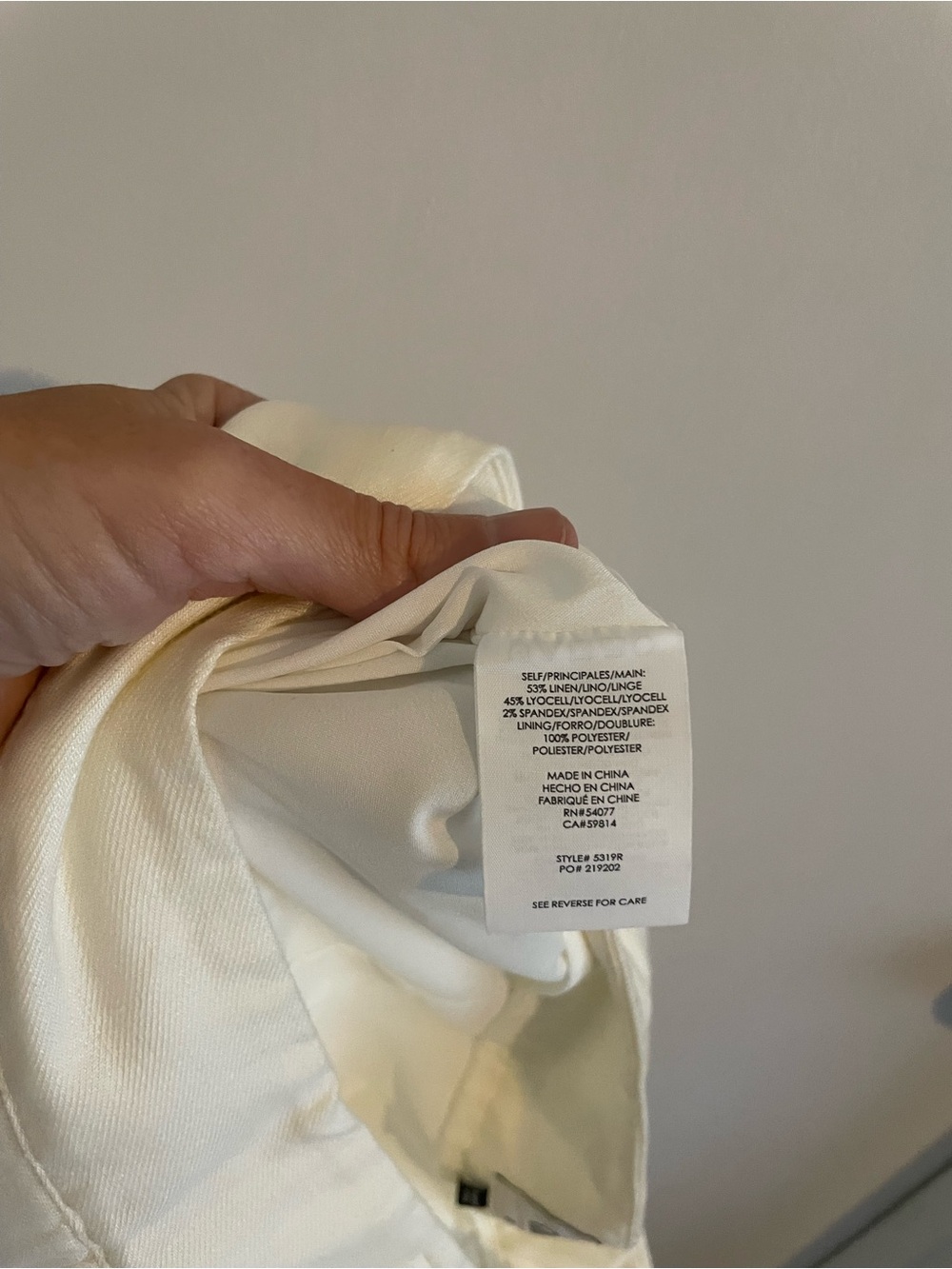 Cabi Ivory Linen-Blend Trousers, Size 6 (347) View 5